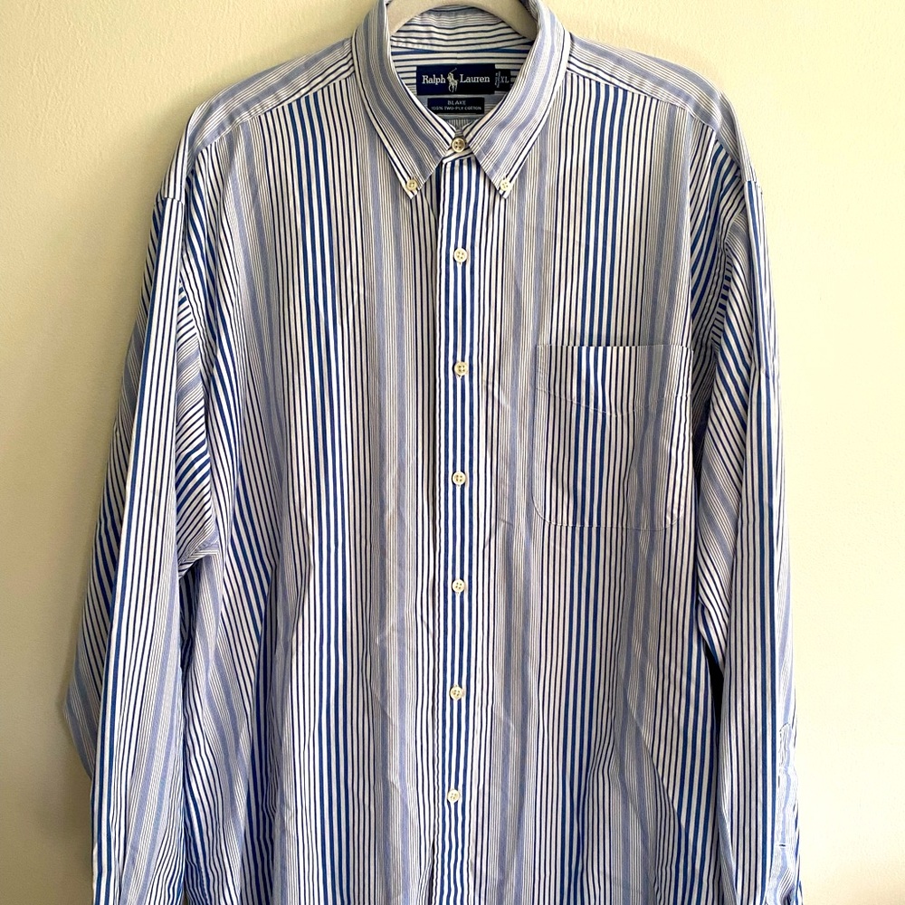 RALPH LAUREN Blake - Men’s 100% Cotton - Long Sleeve, Button Up Shirt - Sz. XL